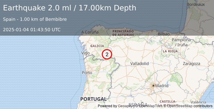 Earthquake SPAIN (2.0 ml) (2025-01-04 01:43:50 UTC)