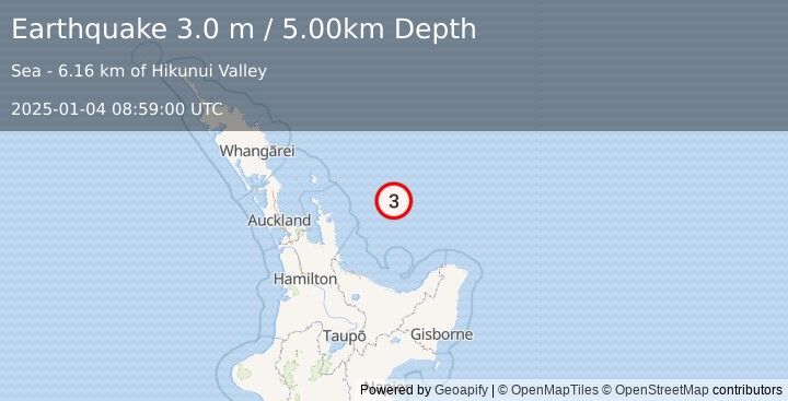 Earthquake OFF E. COAST OF N. ISLAND, N.Z. (3.0 m) (2025-01-04 08:59:00 UTC)