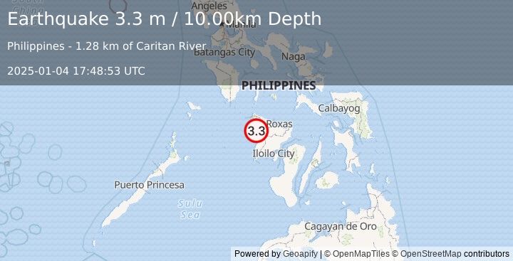 Earthquake PANAY, PHILIPPINES (3.3 m) (2025-01-04 17:48:53 UTC)