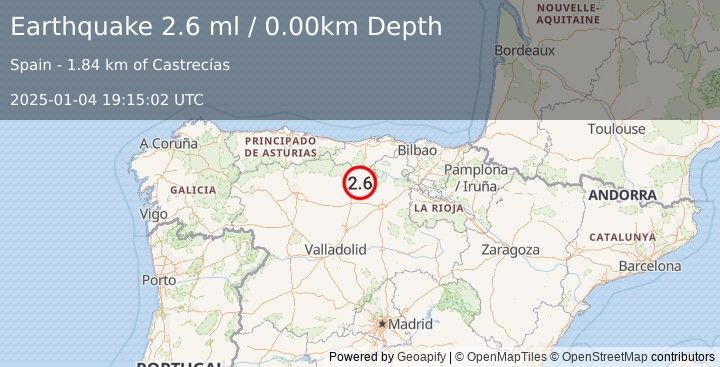 Earthquake SPAIN (2.6 ml) (2025-01-04 19:15:02 UTC)