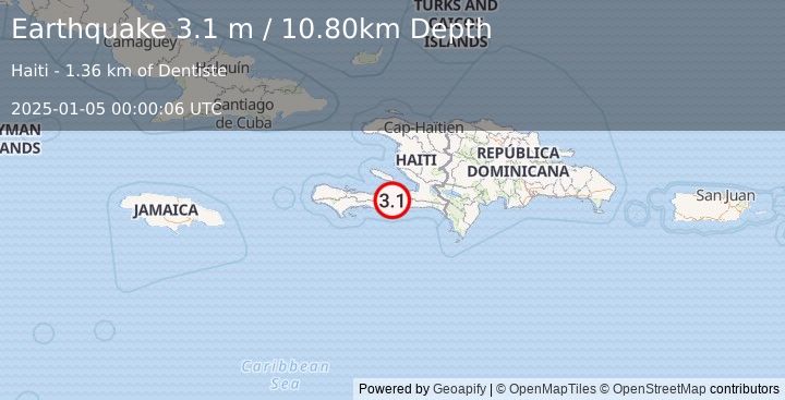 Earthquake HAITI REGION (3.1 m) (2025-01-05 00:00:06 UTC)