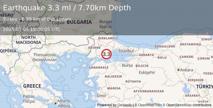 Earthquake WESTERN TURKEY (3.4 ml) (2025-01-05 15:00:04 UTC)