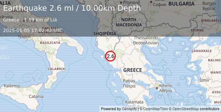 Earthquake GREECE (2.6 ml) (2025-01-05 17:02:41 UTC)