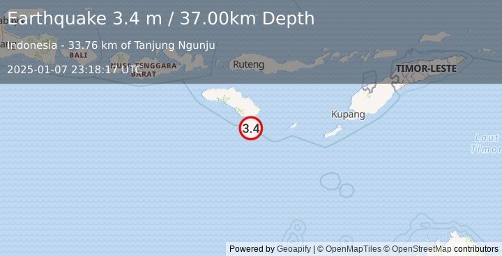 Earthquake SUMBA REGION, INDONESIA (3.4 m) (2025-01-07 23:18:17 UTC)