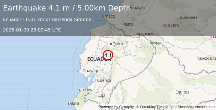 Earthquake ECUADOR (4.1 m) (2025-01-09 23:09:45 UTC)