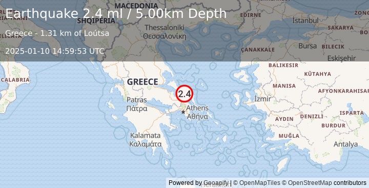 Earthquake GREECE (2.4 ml) (2025-01-10 14:59:53 UTC)