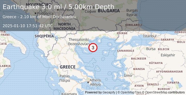 Earthquake AEGEAN SEA (3.0 ml) (2025-01-10 17:51:42 UTC)