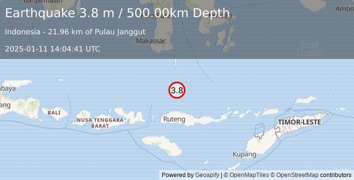 Earthquake FLORES SEA (3.8 m) (2025-01-11 14:04:41 UTC)