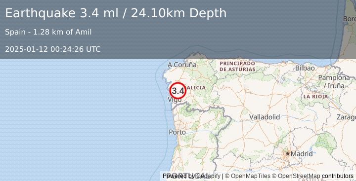 Earthquake SPAIN (3.4 ml) (2025-01-12 00:24:26 UTC)