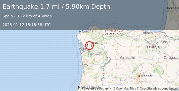 Earthquake SPAIN (1.7 ml) (2025-01-12 15:18:58 UTC)