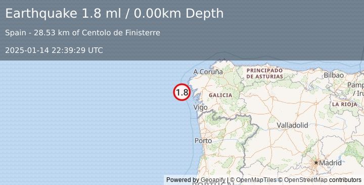 Earthquake SPAIN (1.8 ml) (2025-01-14 22:39:29 UTC)