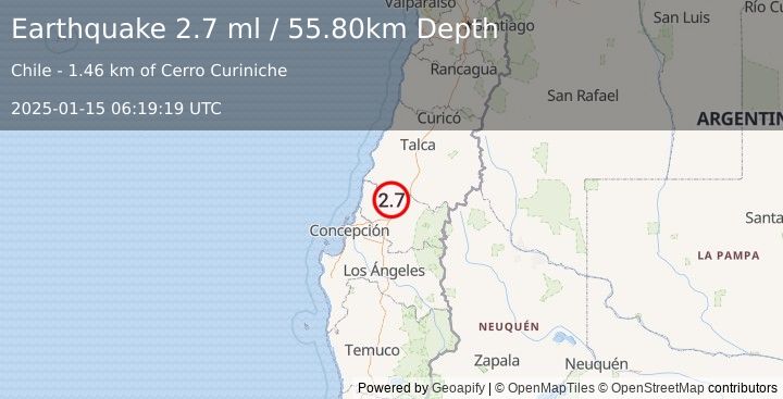 Earthquake BIO-BIO, CHILE (2.7 ml) (2025-01-15 06:19:19 UTC)