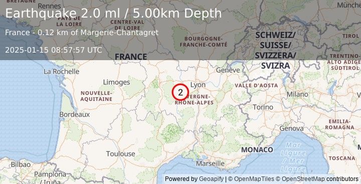 Earthquake FRANCE (2.0 ml) (2025-01-15 08:57:57 UTC)