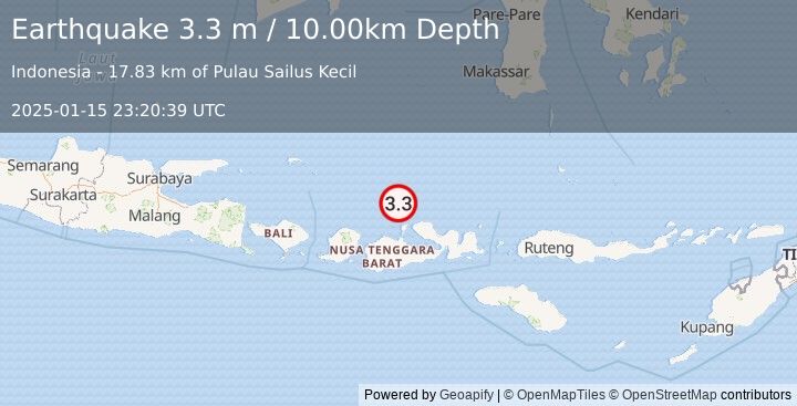 Earthquake BALI SEA (3.3 m) (2025-01-15 23:20:39 UTC)