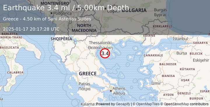 Earthquake GREECE (3.4 ml) (2025-01-17 20:17:28 UTC)