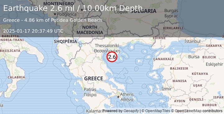 Earthquake GREECE (2.6 ml) (2025-01-17 20:37:49 UTC)