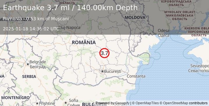 Earthquake ROMANIA (3.7 ml) (2025-01-18 14:36:02 UTC)