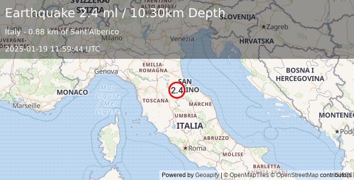 Earthquake CENTRAL ITALY (2.4 ml) (2025-01-19 11:59:44 UTC)