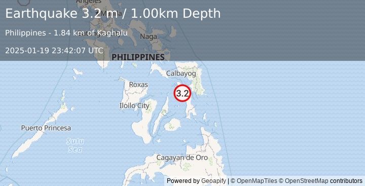 Earthquake LEYTE, PHILIPPINES (3.2 m) (2025-01-19 23:42:07 UTC)