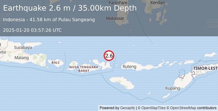 Earthquake FLORES SEA (2.6 m) (2025-01-20 03:57:26 UTC)