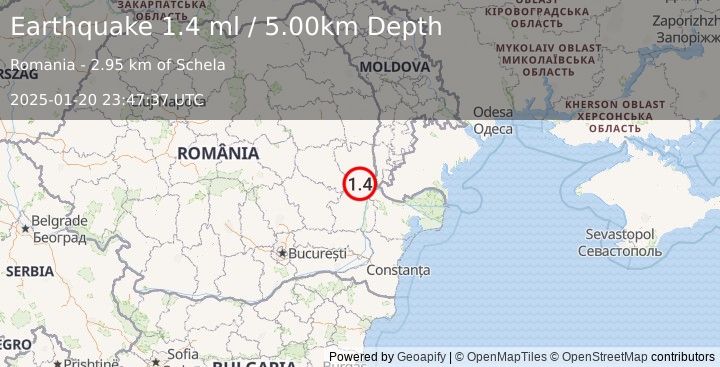 Earthquake ROMANIA (1.4 ml) (2025-01-20 23:47:37 UTC)