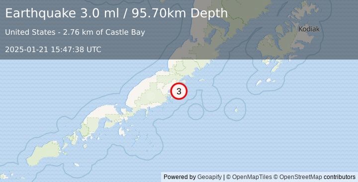 Earthquake ALASKA PENINSULA (3.0 ml) (2025-01-21 15:47:38 UTC)