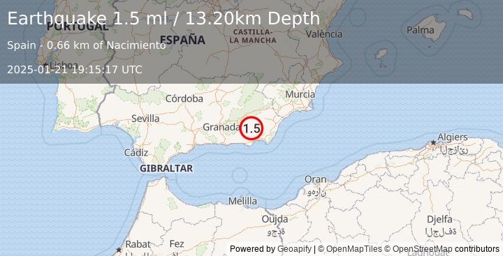 Earthquake SPAIN (1.5 ml) (2025-01-21 19:15:17 UTC)