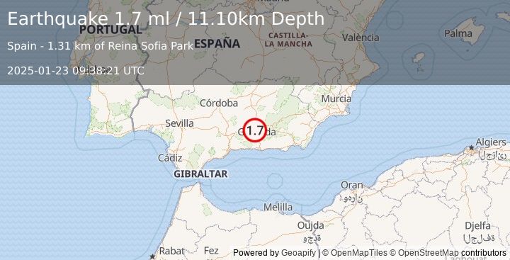 Earthquake SPAIN (1.7 ml) (2025-01-23 09:38:21 UTC)