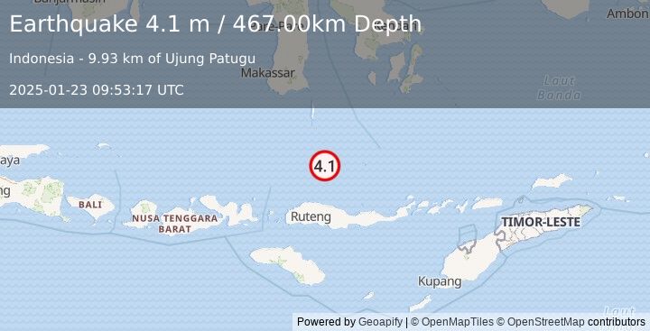 Earthquake FLORES SEA (4.1 m) (2025-01-23 09:53:17 UTC)