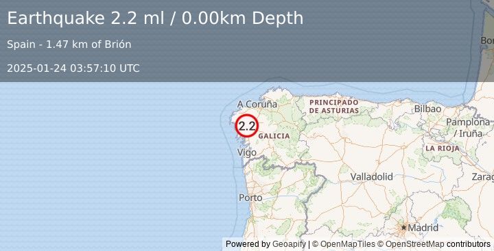 Earthquake SPAIN (2.2 ml) (2025-01-24 03:57:10 UTC)