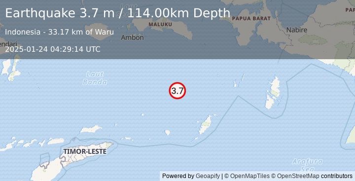 Earthquake BANDA SEA (3.7 m) (2025-01-24 04:29:14 UTC)