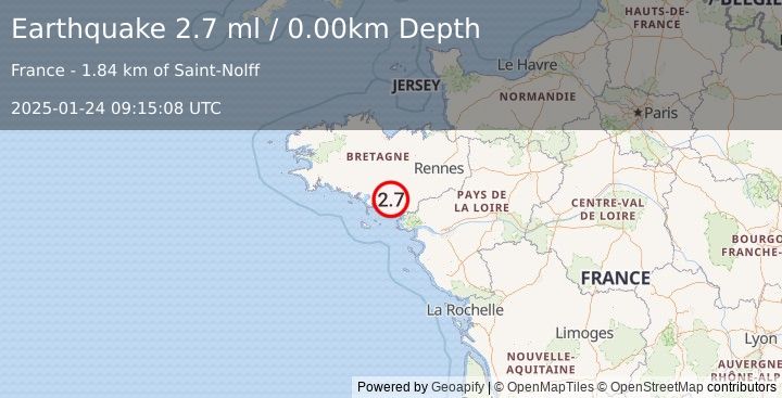 Earthquake FRANCE (2.7 ml) (2025-01-24 09:15:08 UTC)