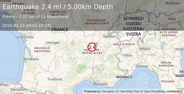 Earthquake FRANCE (2.4 ml) (2025-01-24 09:42:10 UTC)