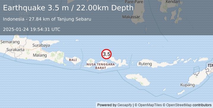 Earthquake BALI SEA (3.5 m) (2025-01-24 19:54:31 UTC)