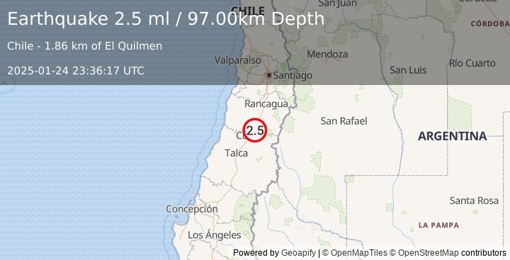 Earthquake MAULE, CHILE (2.5 ml) (2025-01-24 23:36:17 UTC)