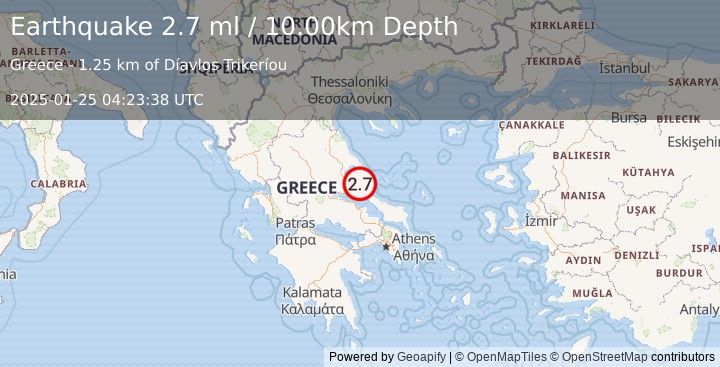 Earthquake AEGEAN SEA (2.7 ml) (2025-01-25 04:23:38 UTC)