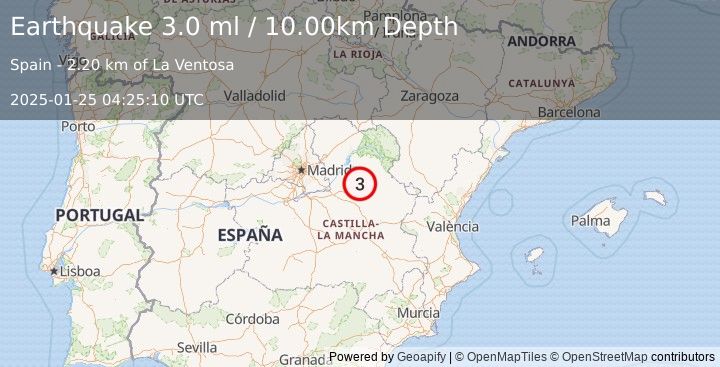 Earthquake SPAIN (3.0 ml) (2025-01-25 04:25:10 UTC)