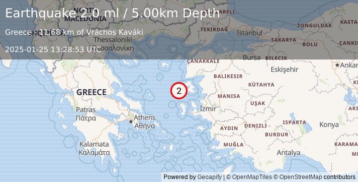 Earthquake AEGEAN SEA (2.0 ml) (2025-01-25 13:28:53 UTC)