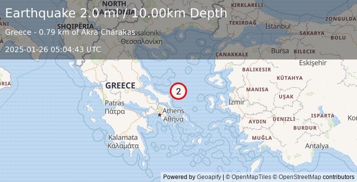 Earthquake AEGEAN SEA (2.0 ml) (2025-01-26 05:04:43 UTC)