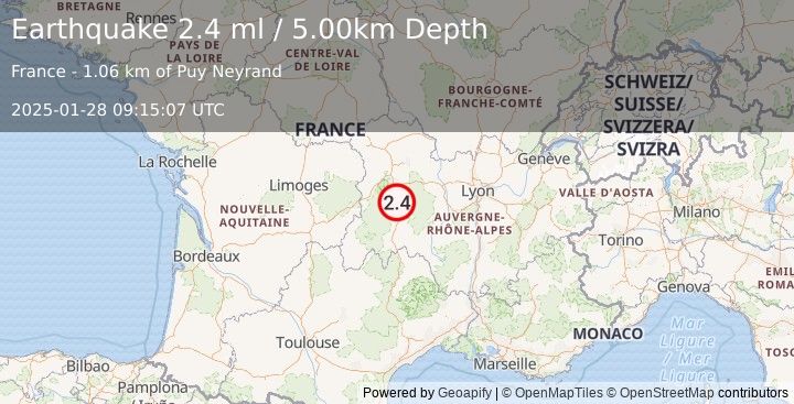 Earthquake FRANCE (2.4 ml) (2025-01-28 09:15:07 UTC)