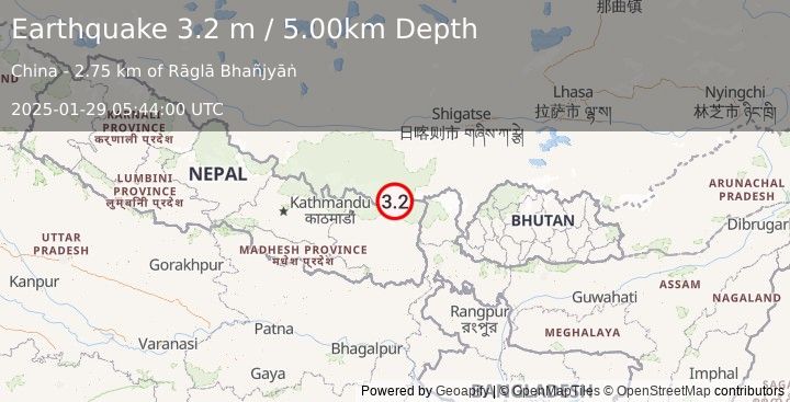 Earthquake NEPAL (3.2 m) (2025-01-29 05:44:00 UTC)