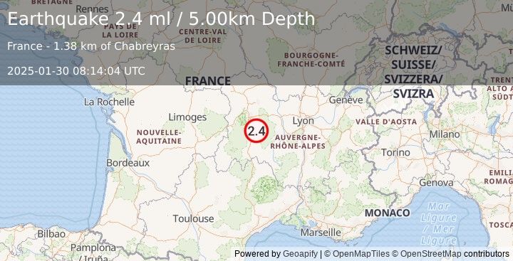 Earthquake FRANCE (2.4 ml) (2025-01-30 08:14:04 UTC)