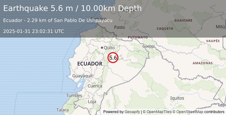 Earthquake ECUADOR (5.6 m) (2025-01-31 23:02:33 UTC)