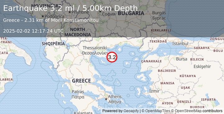 Earthquake AEGEAN SEA (3.2 ml) (2025-02-02 12:17:24 UTC)