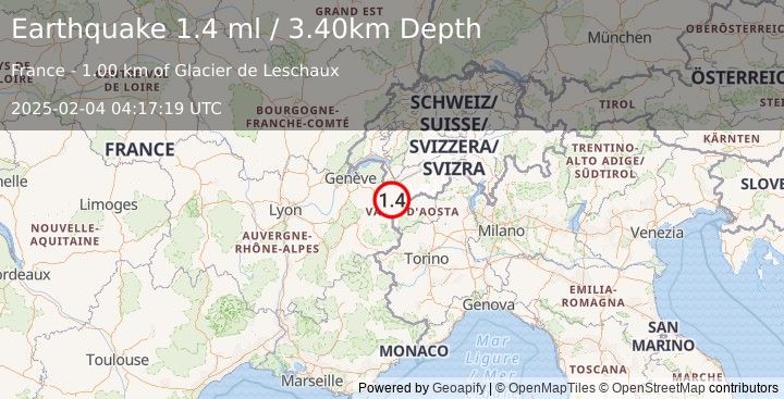 Earthquake FRANCE (1.4 ml) (2025-02-04 04:17:19 UTC)