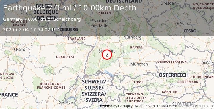 Earthquake GERMANY (2.0 ml) (2025-02-04 17:54:02 UTC)