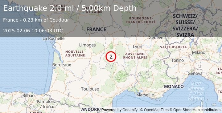 Earthquake FRANCE (2.0 ml) (2025-02-06 10:06:03 UTC)