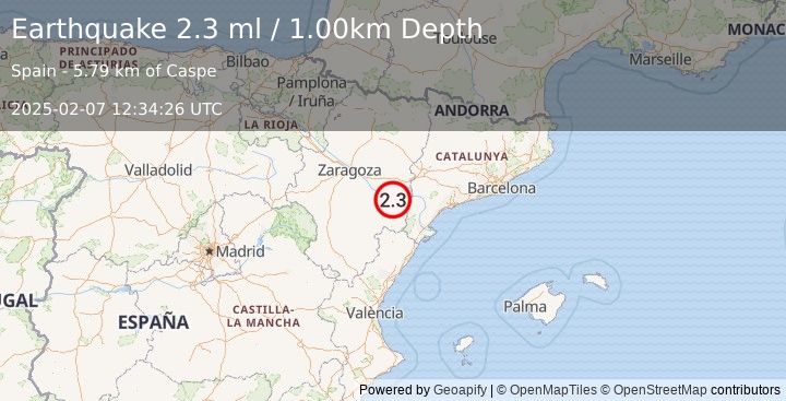 Earthquake SPAIN (2.3 ml) (2025-02-07 12:34:26 UTC)