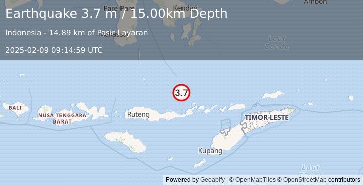 Earthquake FLORES SEA (3.7 m) (2025-02-09 09:14:59 UTC)