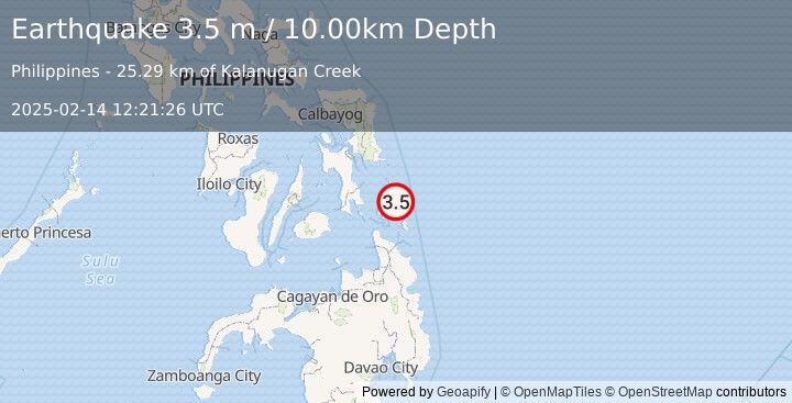 Earthquake LEYTE, PHILIPPINES (3.5 m) (2025-02-14 12:21:26 UTC)